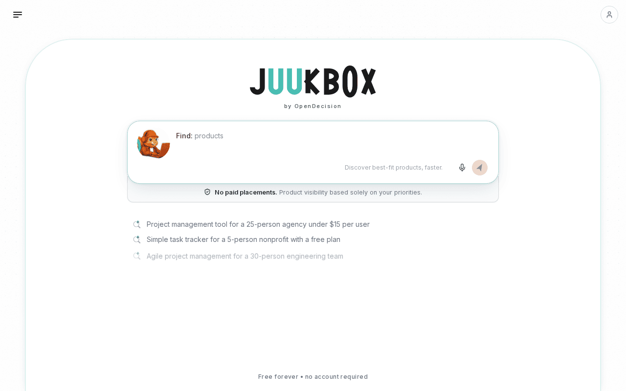 Screenshot of juukbox.ai