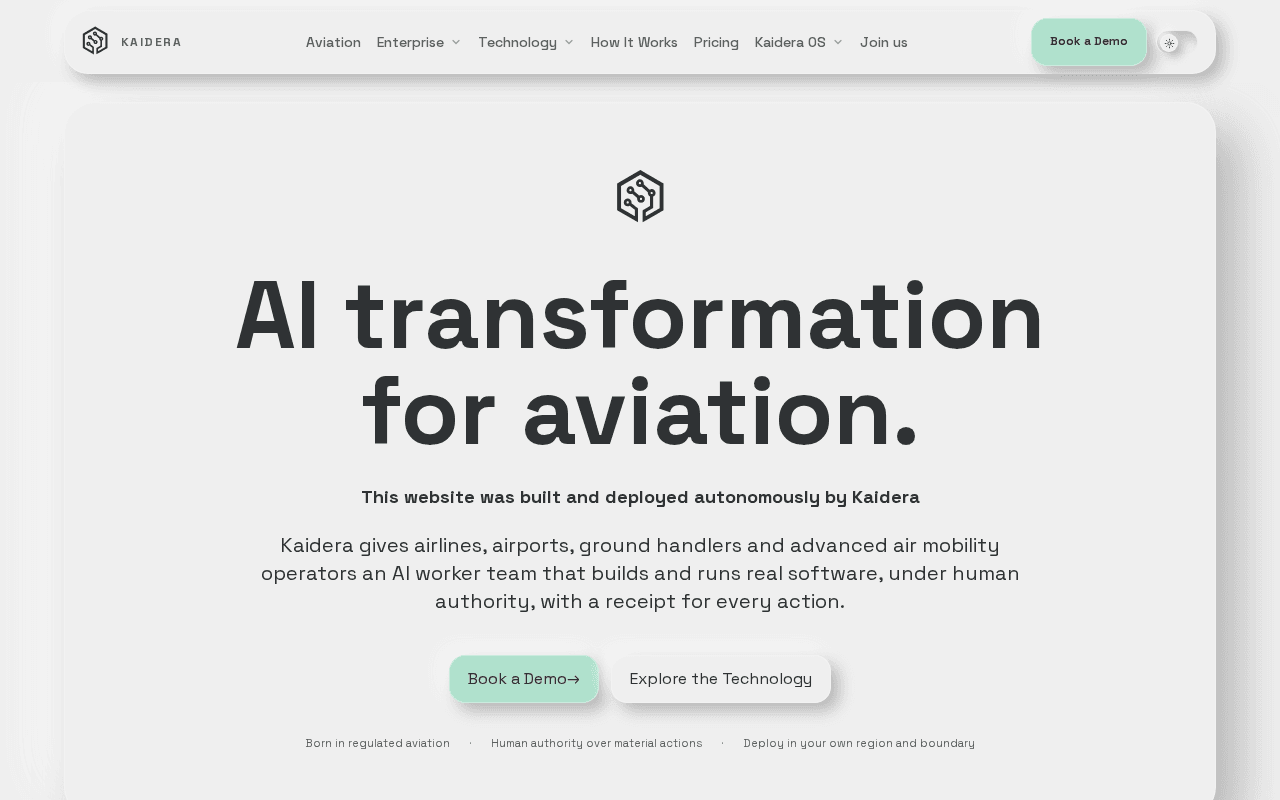 Screenshot of kaidera.ai