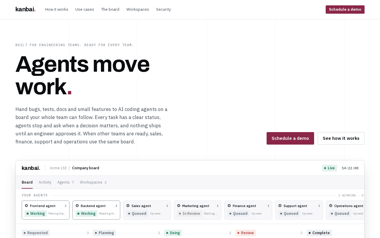 Screenshot of kanbai.ai