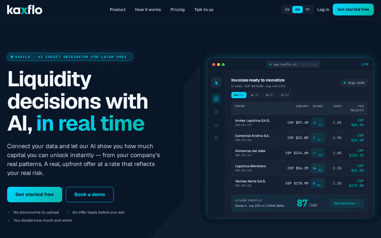 Screenshot of kaxflo.ai