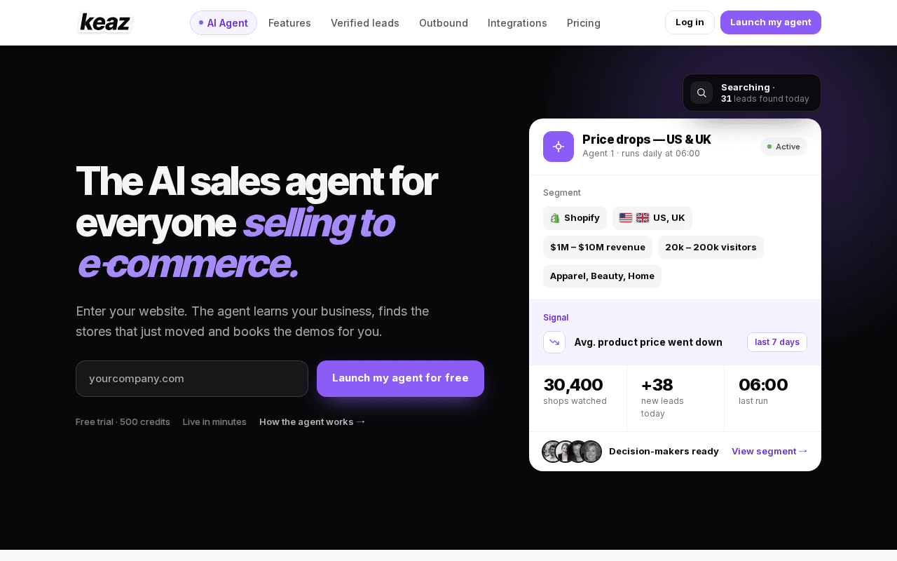 Screenshot of keaz.ai