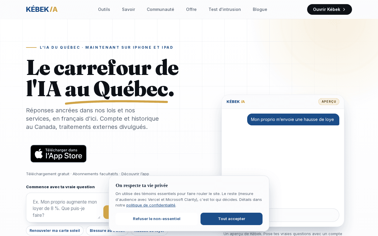 Screenshot of kebek.ai