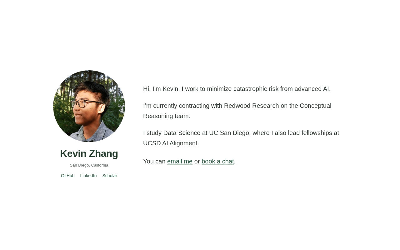 Screenshot of kevinzhang.ai