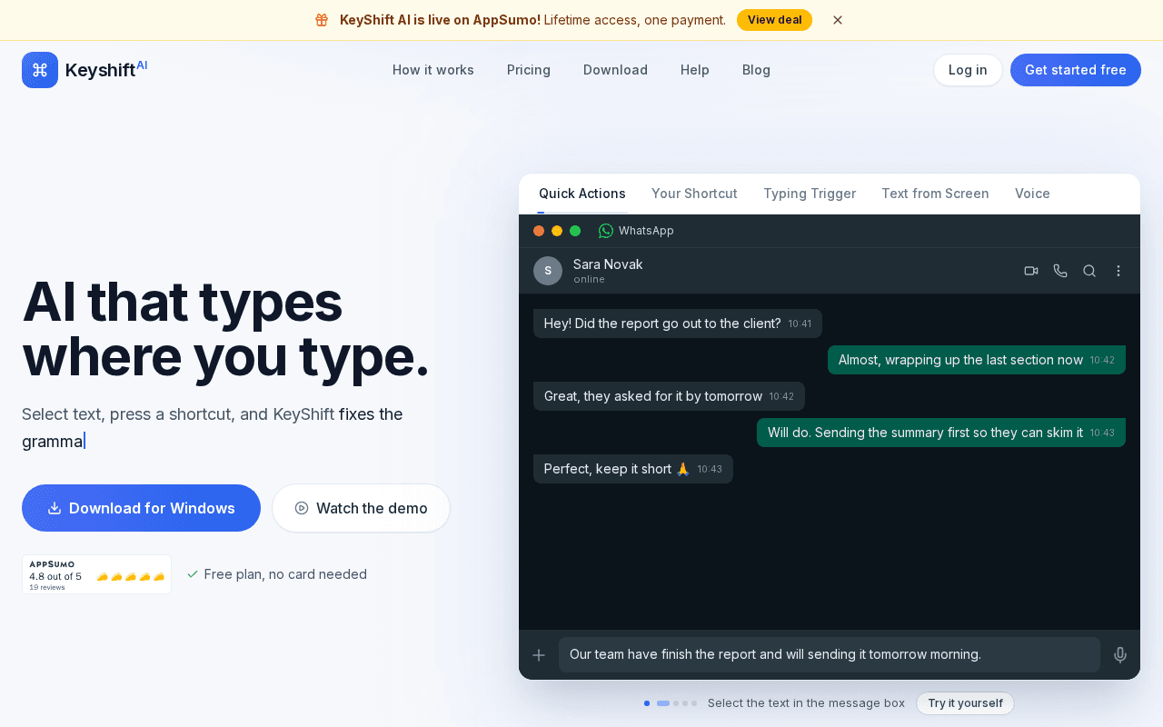 Screenshot of keyshift.ai