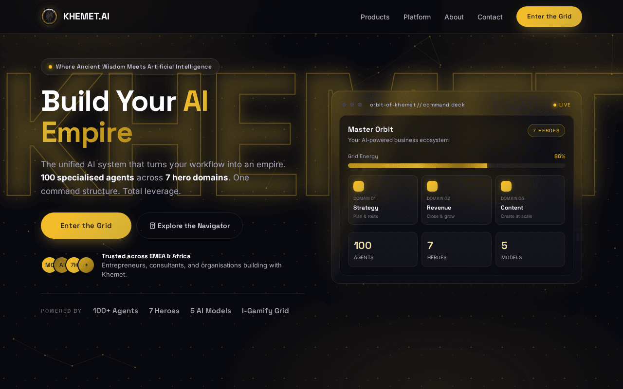 Screenshot of khemet.ai