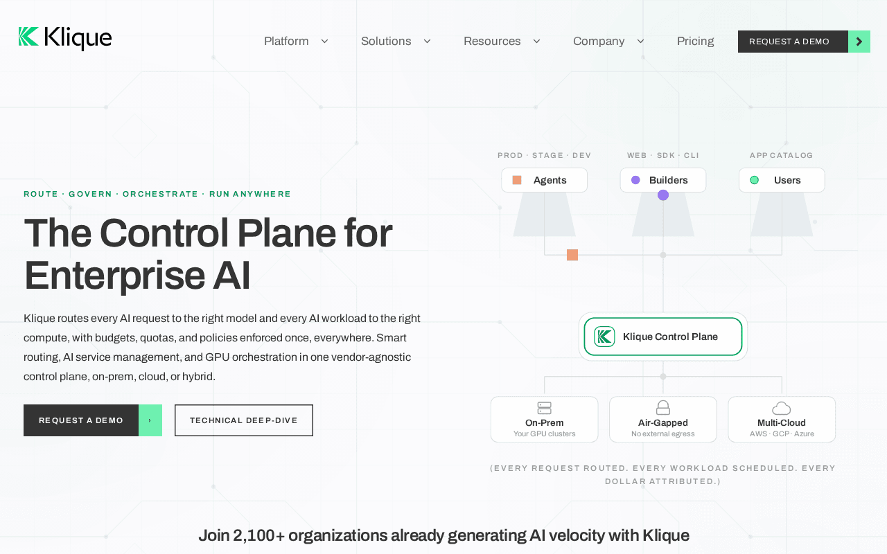 Screenshot of klique.ai