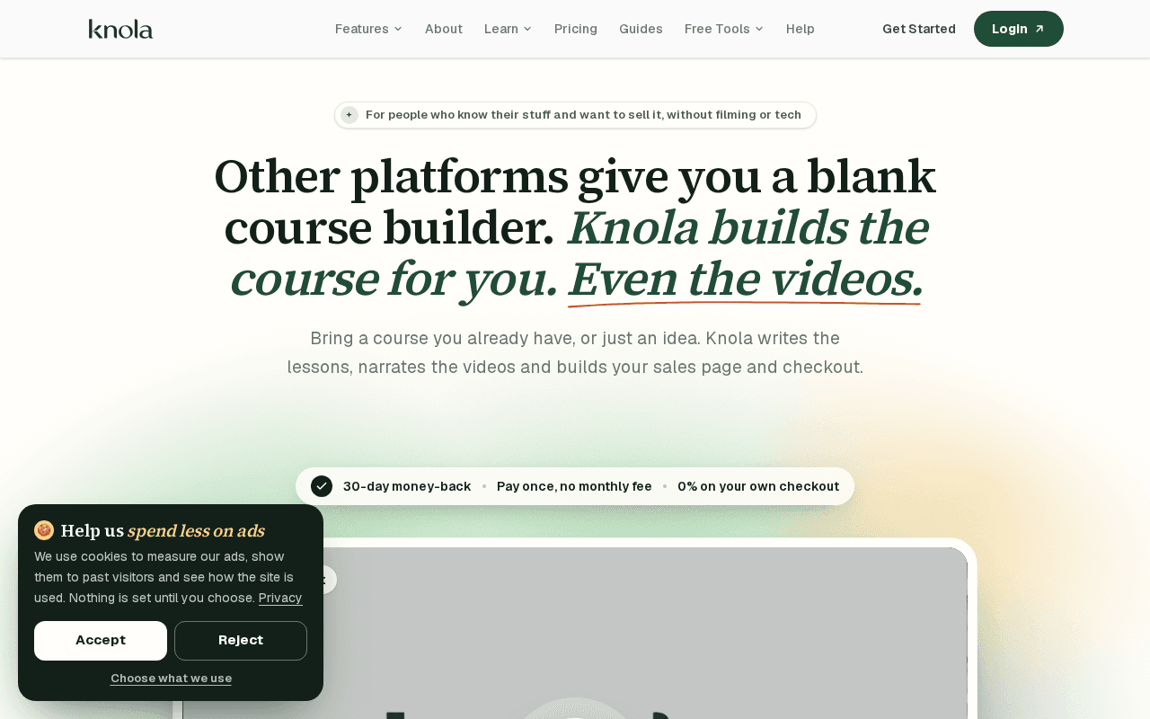 Screenshot of knola.ai