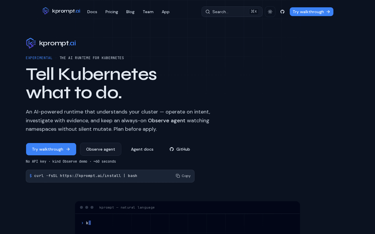 Screenshot of kprompt.ai