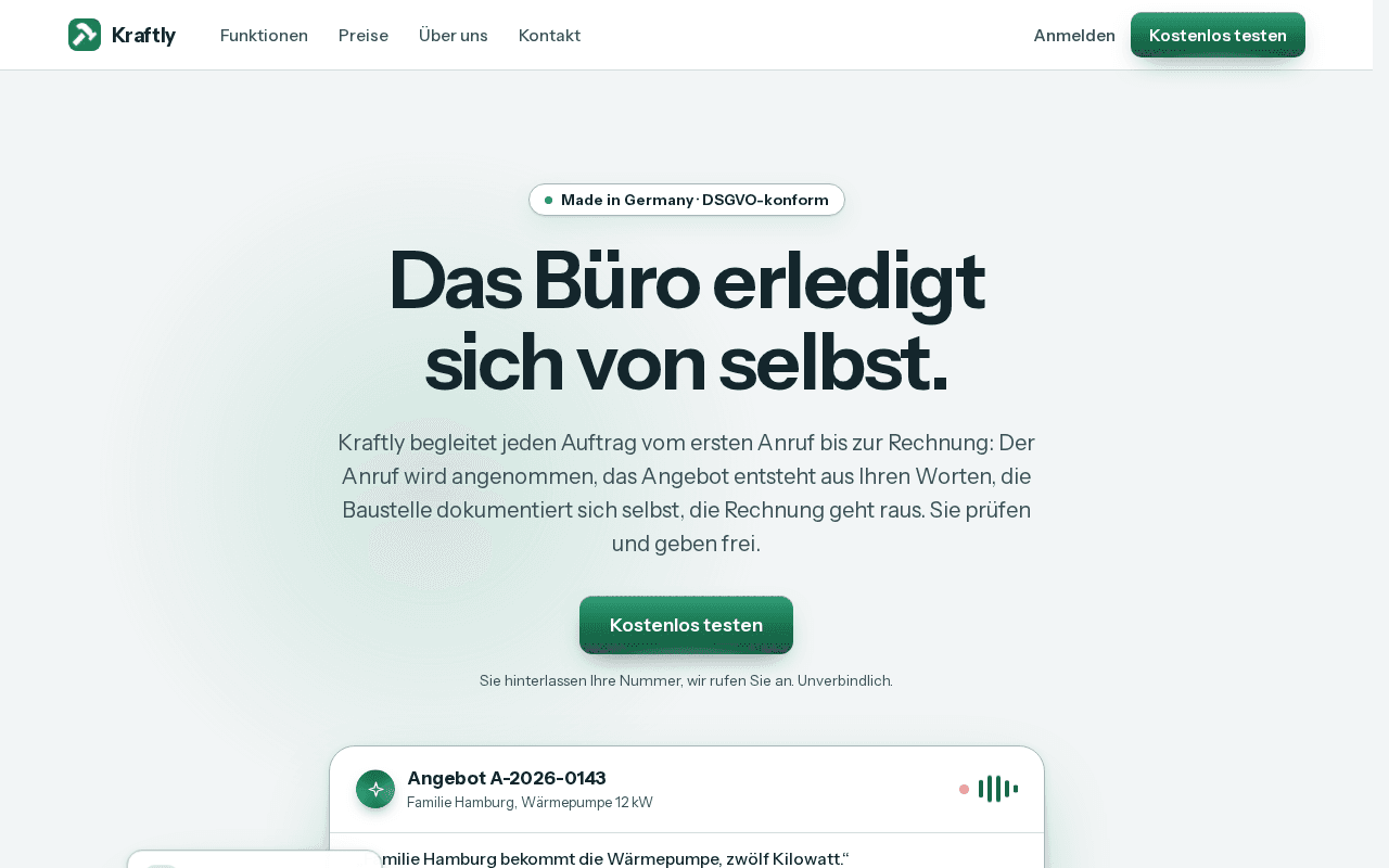 Screenshot of kraftly.ai