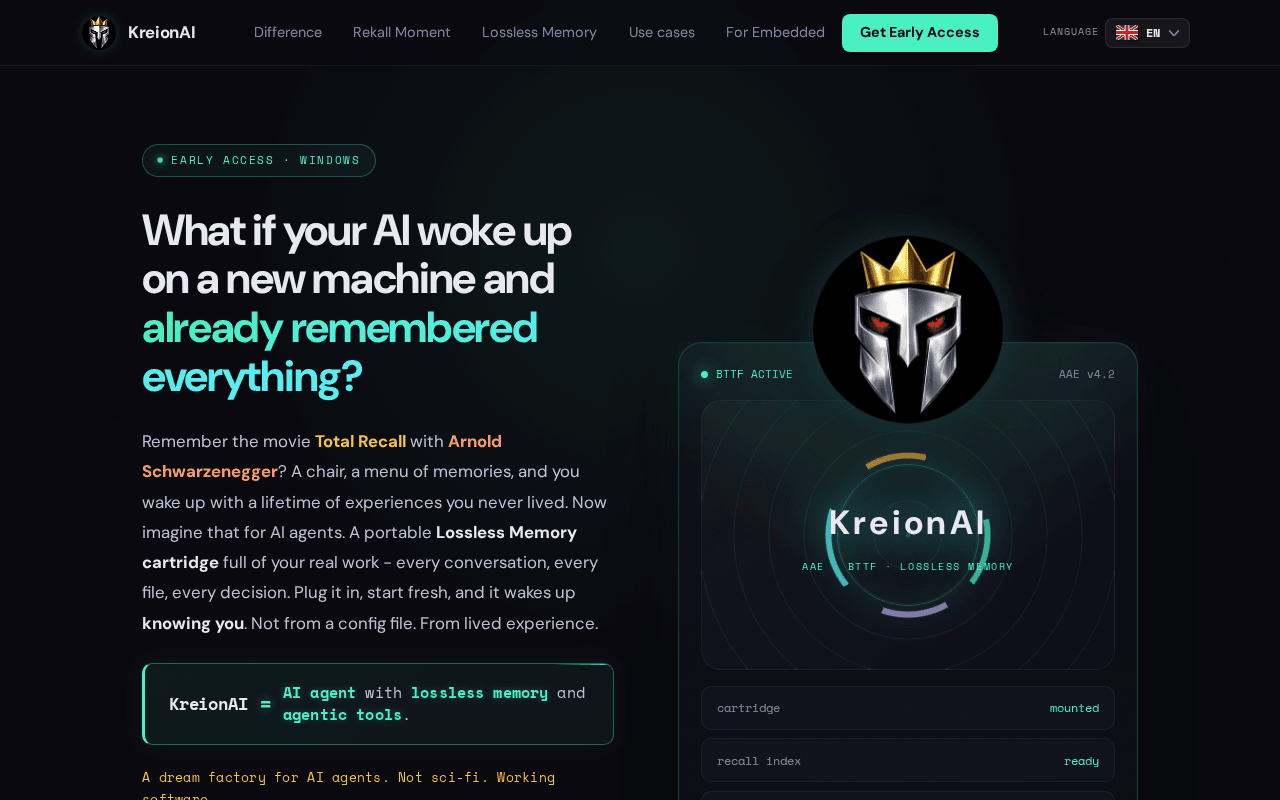 Screenshot of kreion.ai