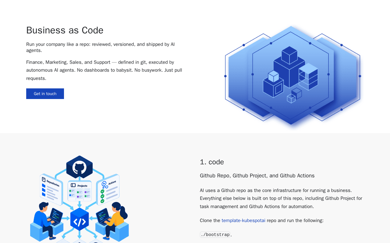 Screenshot of kubespot.ai