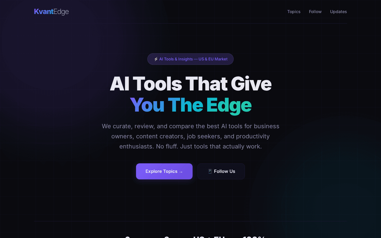 Screenshot of kvantedge.ai