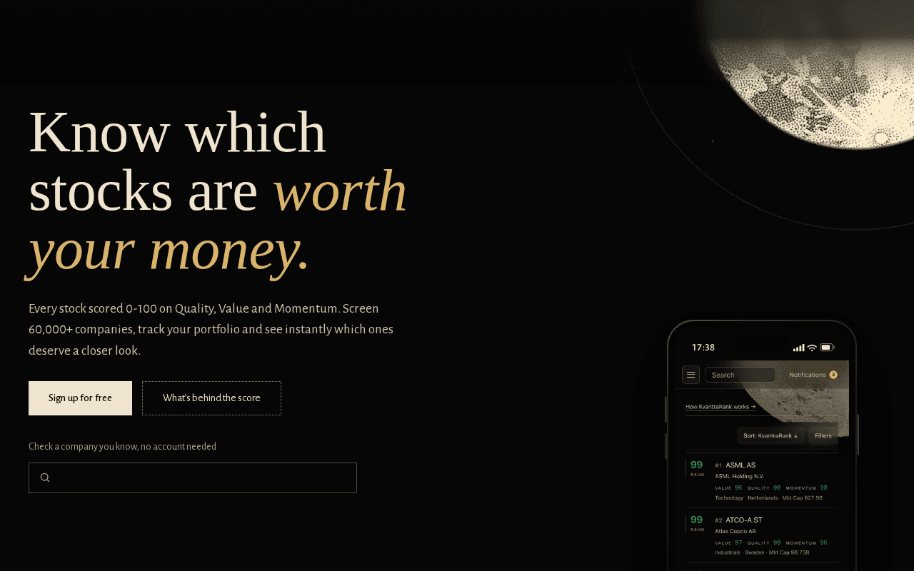 Screenshot of kvantra.ai