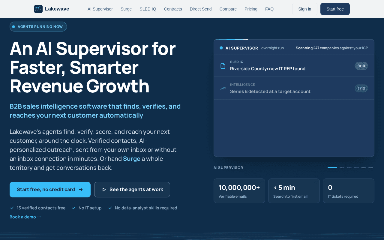 Screenshot of lakewave.ai