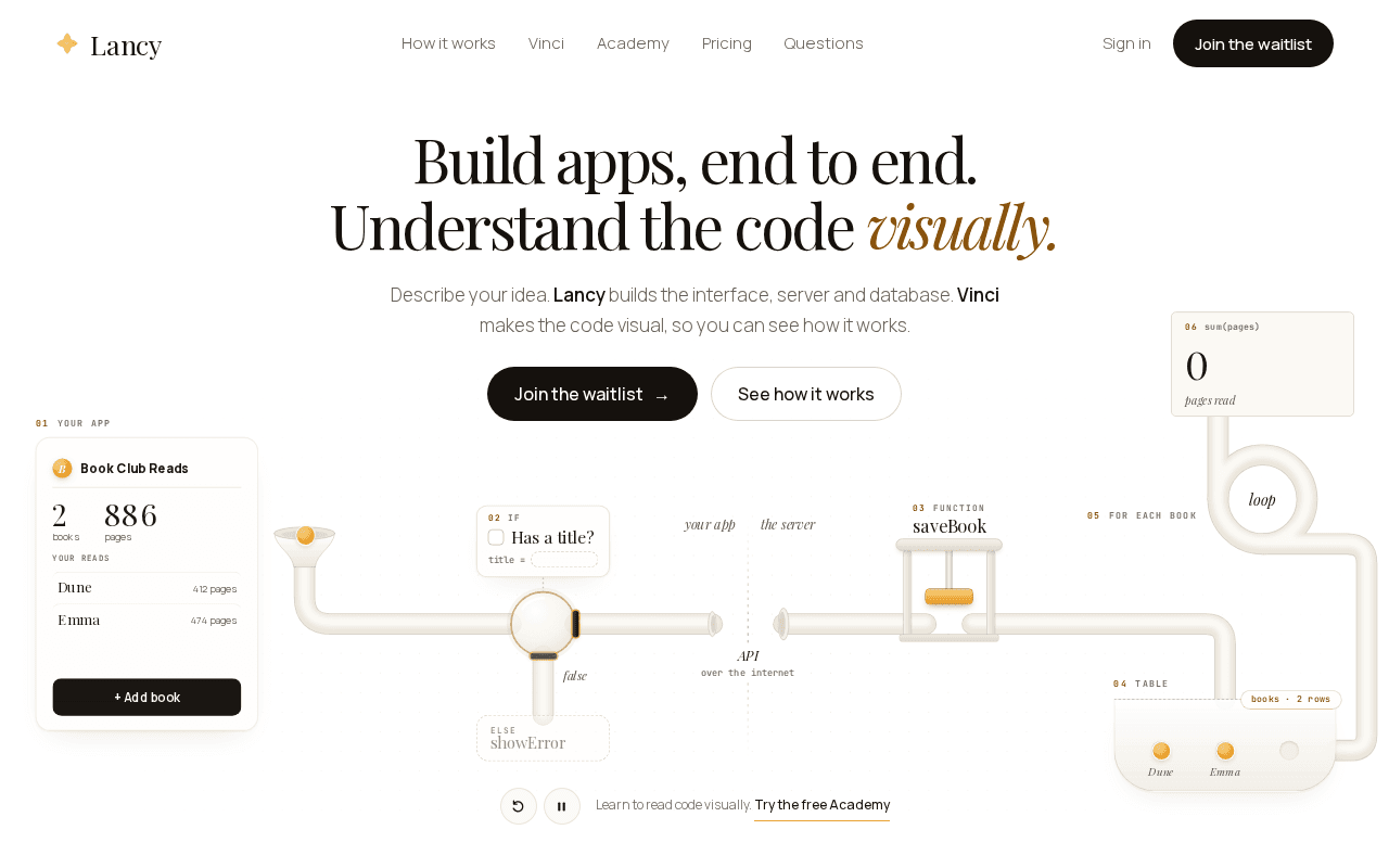 Screenshot of lancy.ai