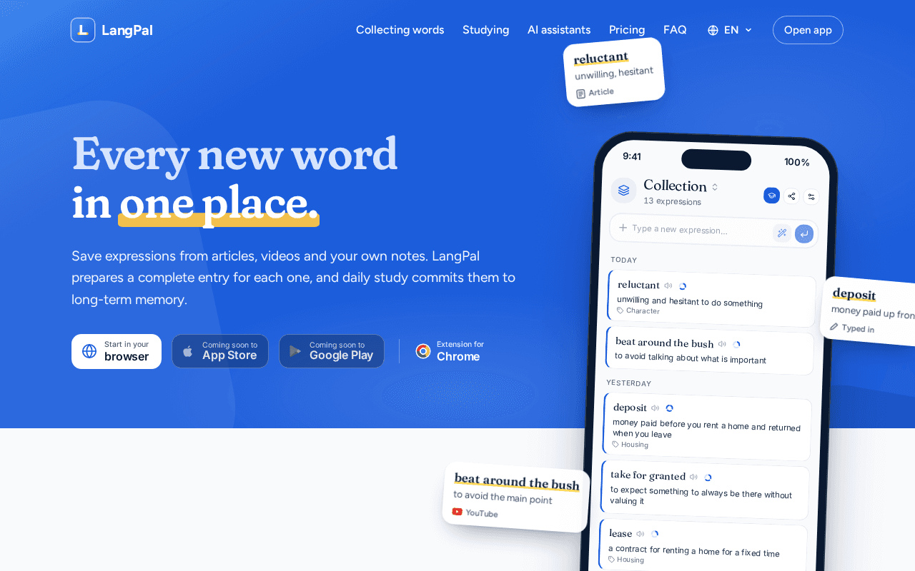 Screenshot of langpal.ai