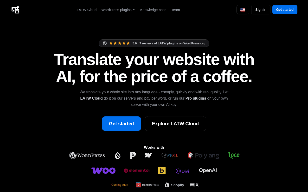 Screenshot of latw.ai