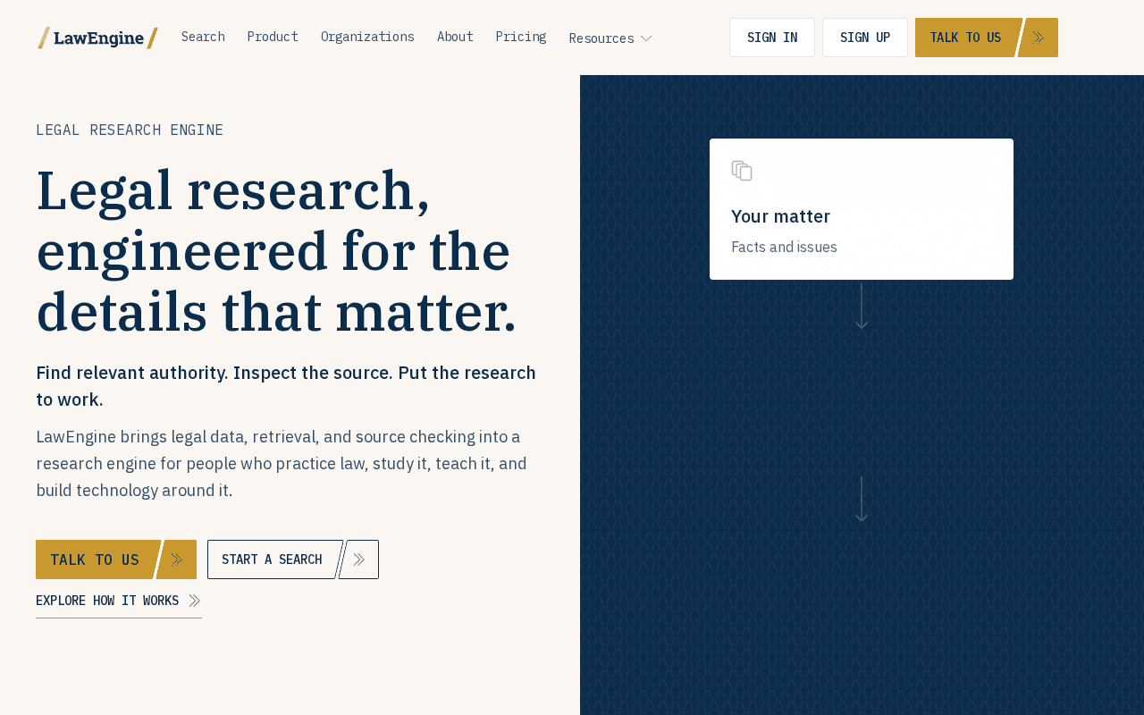 Screenshot of lawengine.ai