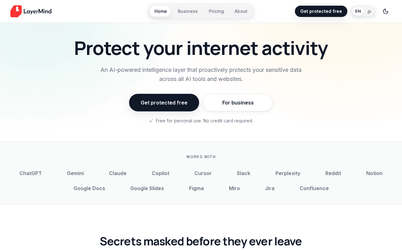 Screenshot of layermind.ai