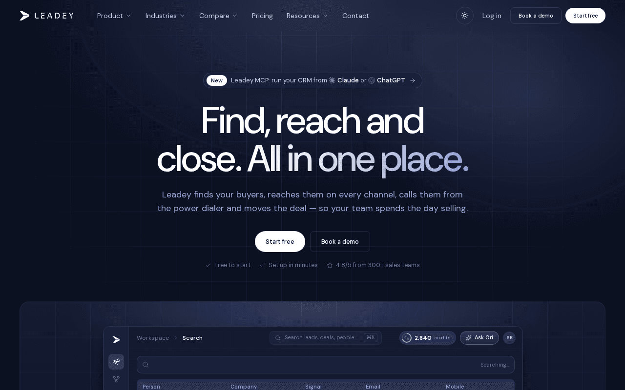 Screenshot of leadey.ai