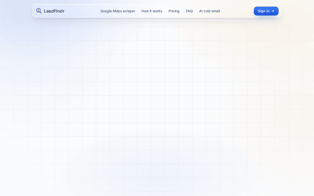 Screenshot of leadfindr.ai