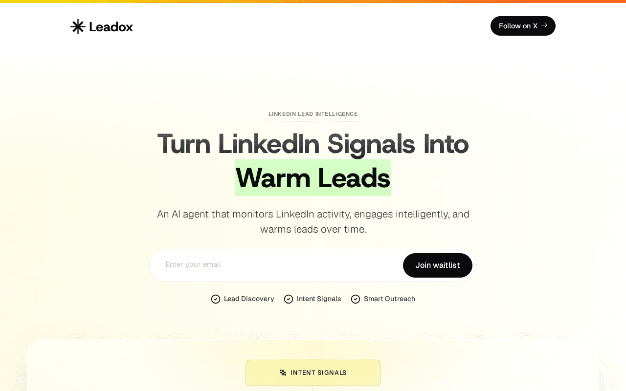 Screenshot of leadox.ai