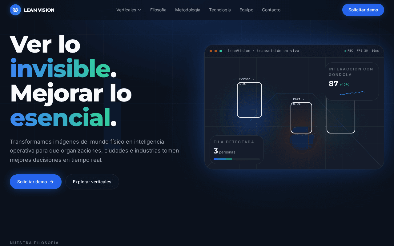Screenshot of leanvision.ai