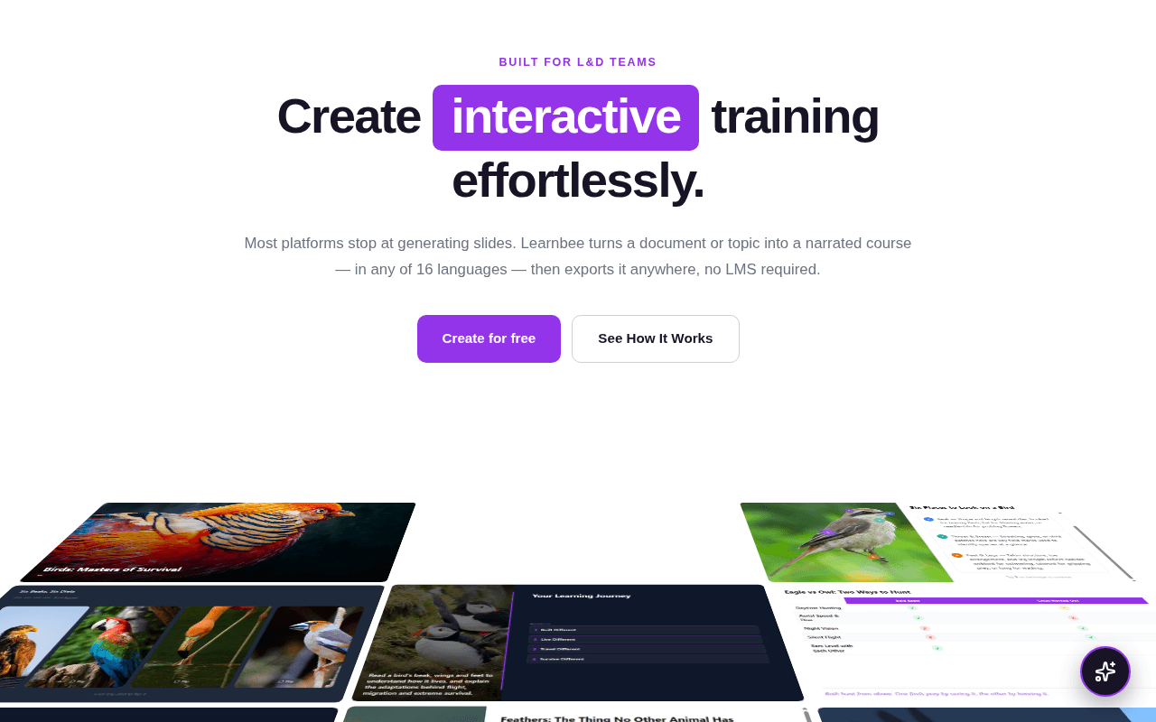 Screenshot of learnbee.ai