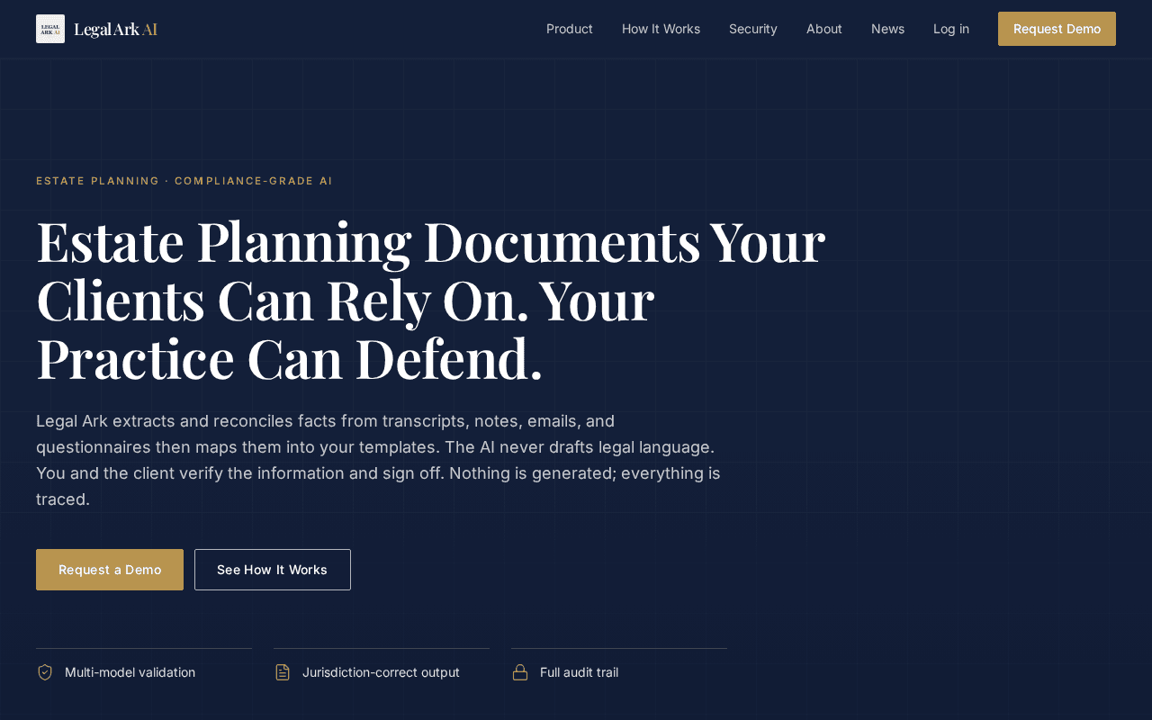 Screenshot of legalark.ai