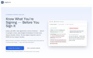 Screenshot of legallens.ai
