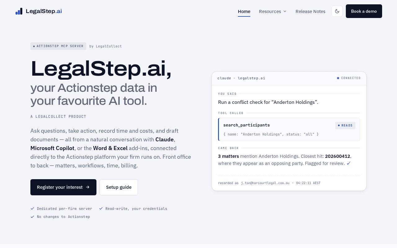 Screenshot of legalstep.ai