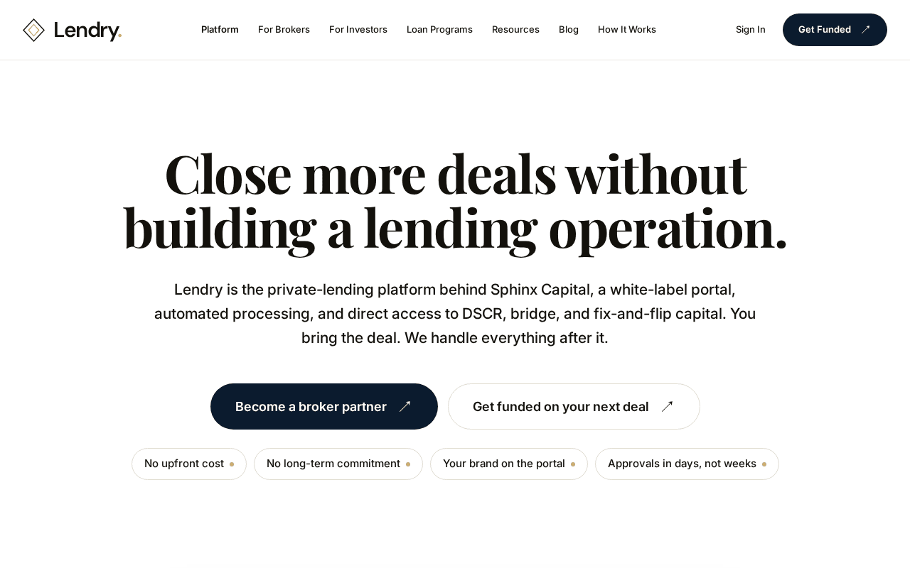Screenshot of lendry.ai