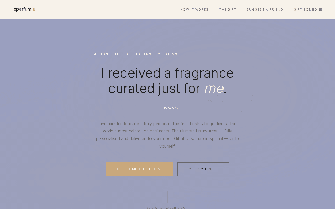Screenshot of leparfum.ai