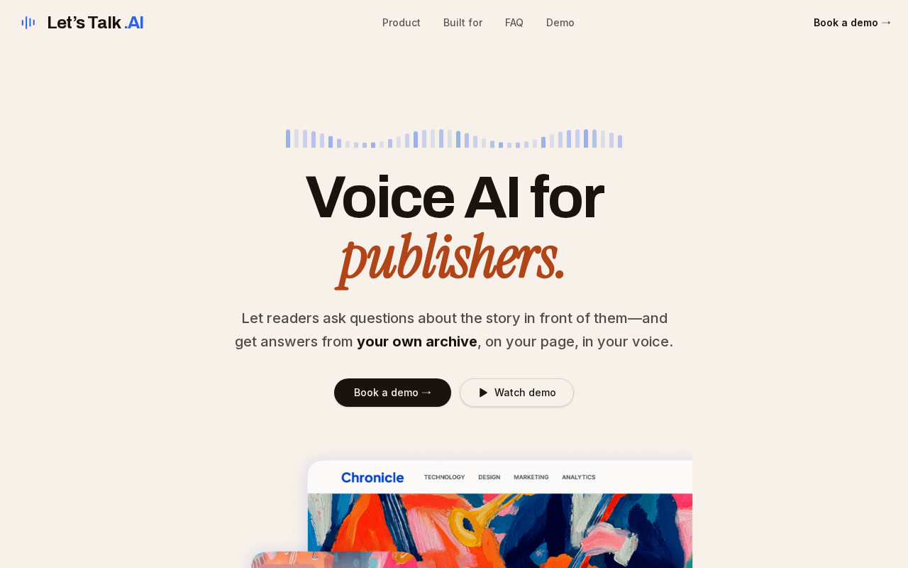 Screenshot of letstalk.ai