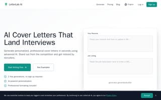 Screenshot of letterlab.ai
