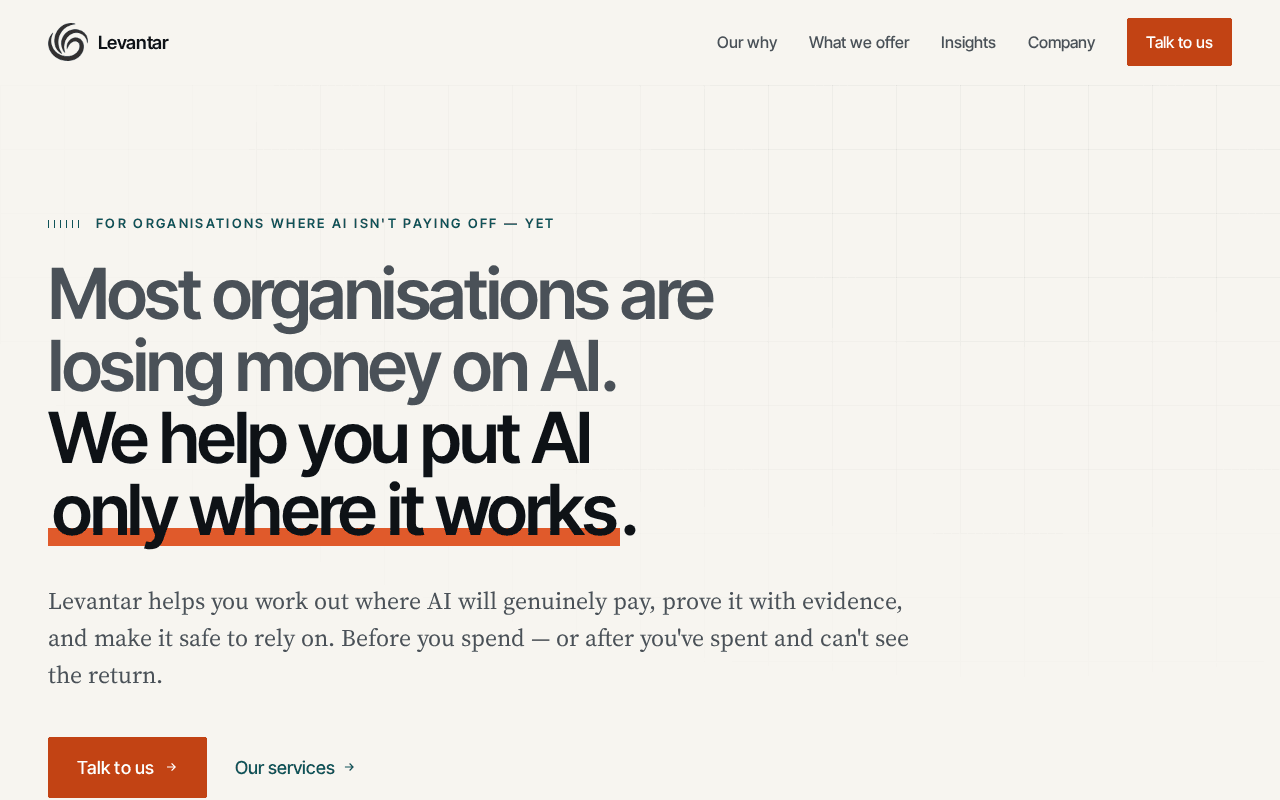 Screenshot of levantar.ai