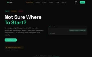 Screenshot of levelfit.ai