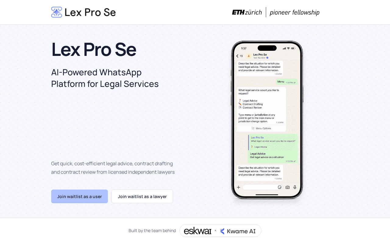 Screenshot of lexprose.ai