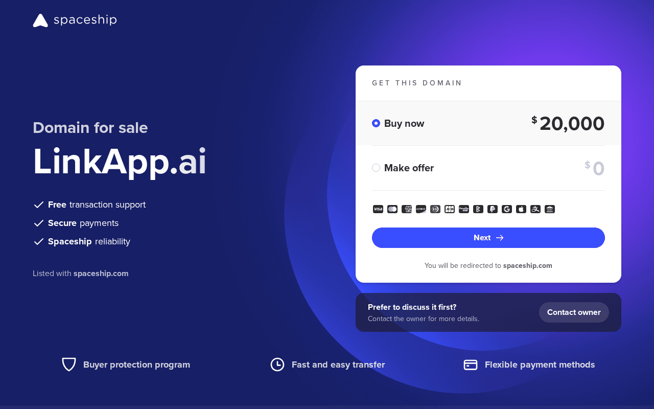 Screenshot of linkapp.ai