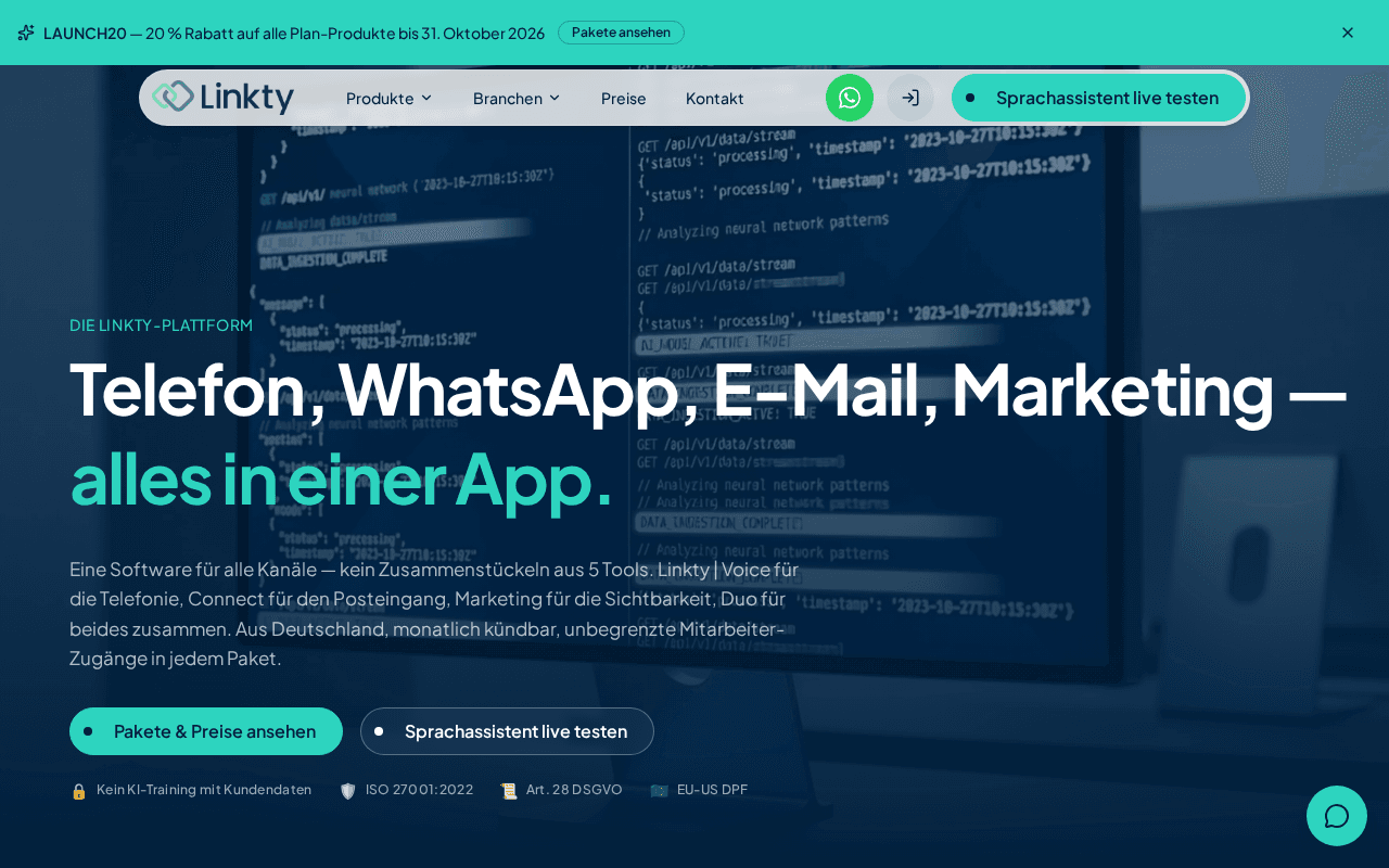 Screenshot of linkty.ai