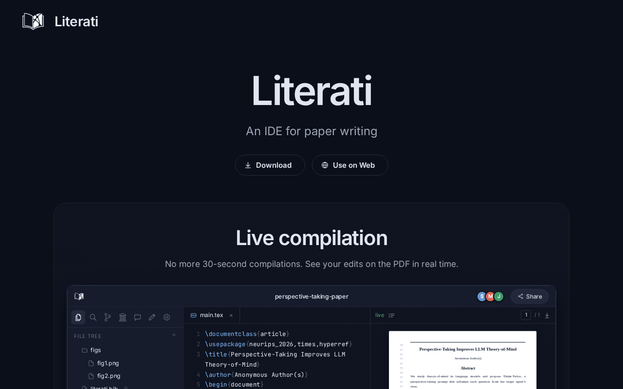 Screenshot of literati.ai