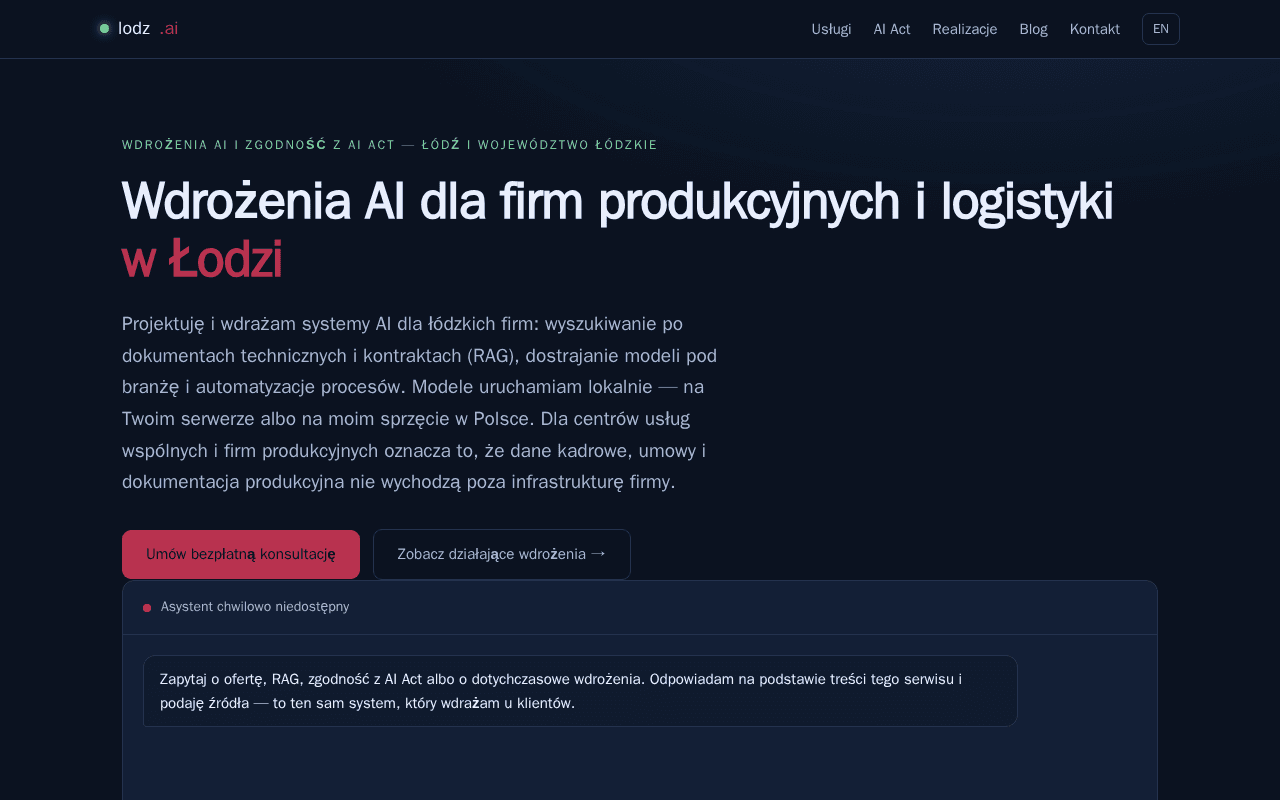 Screenshot of lodz.ai
