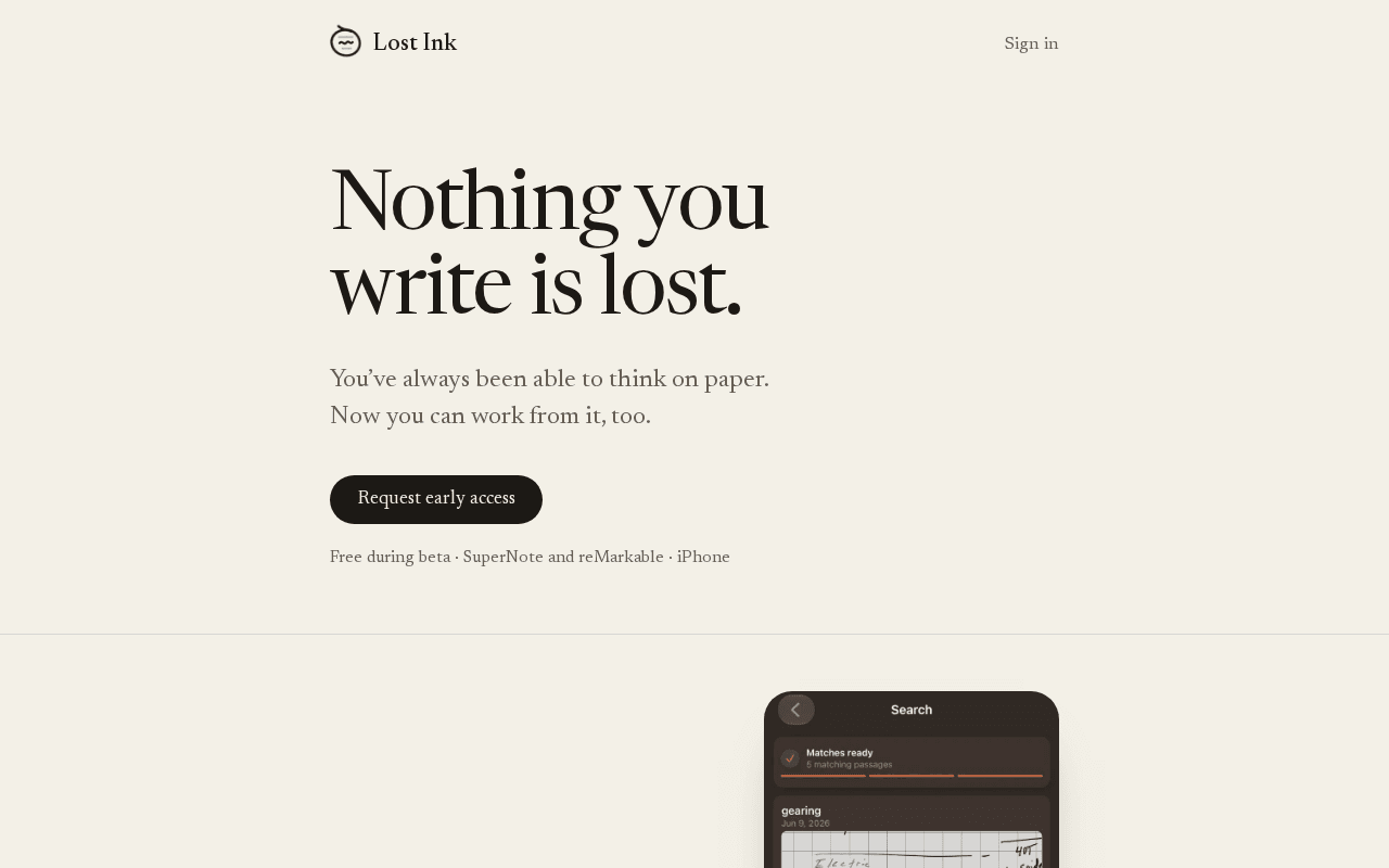 Screenshot of lostink.ai