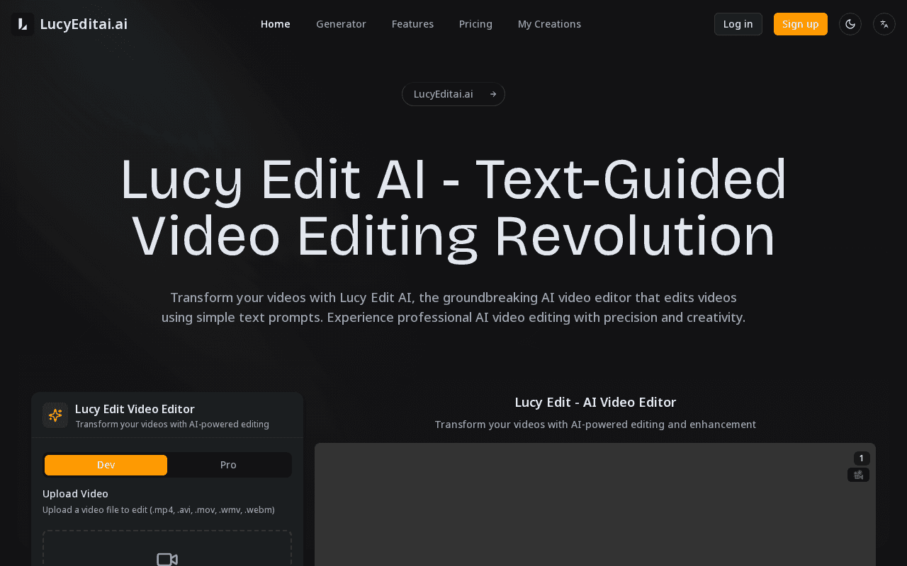 Screenshot of lucyeditai.ai