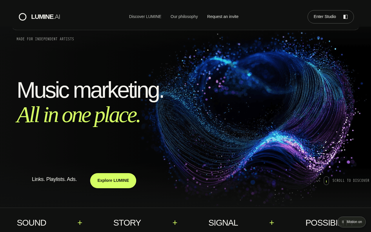 Screenshot of lumine.ai