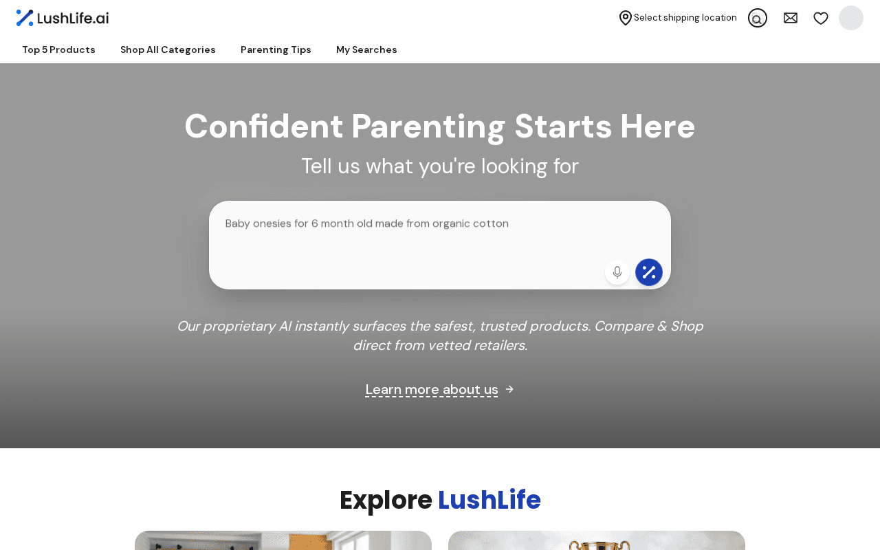 Screenshot of lushlife.ai