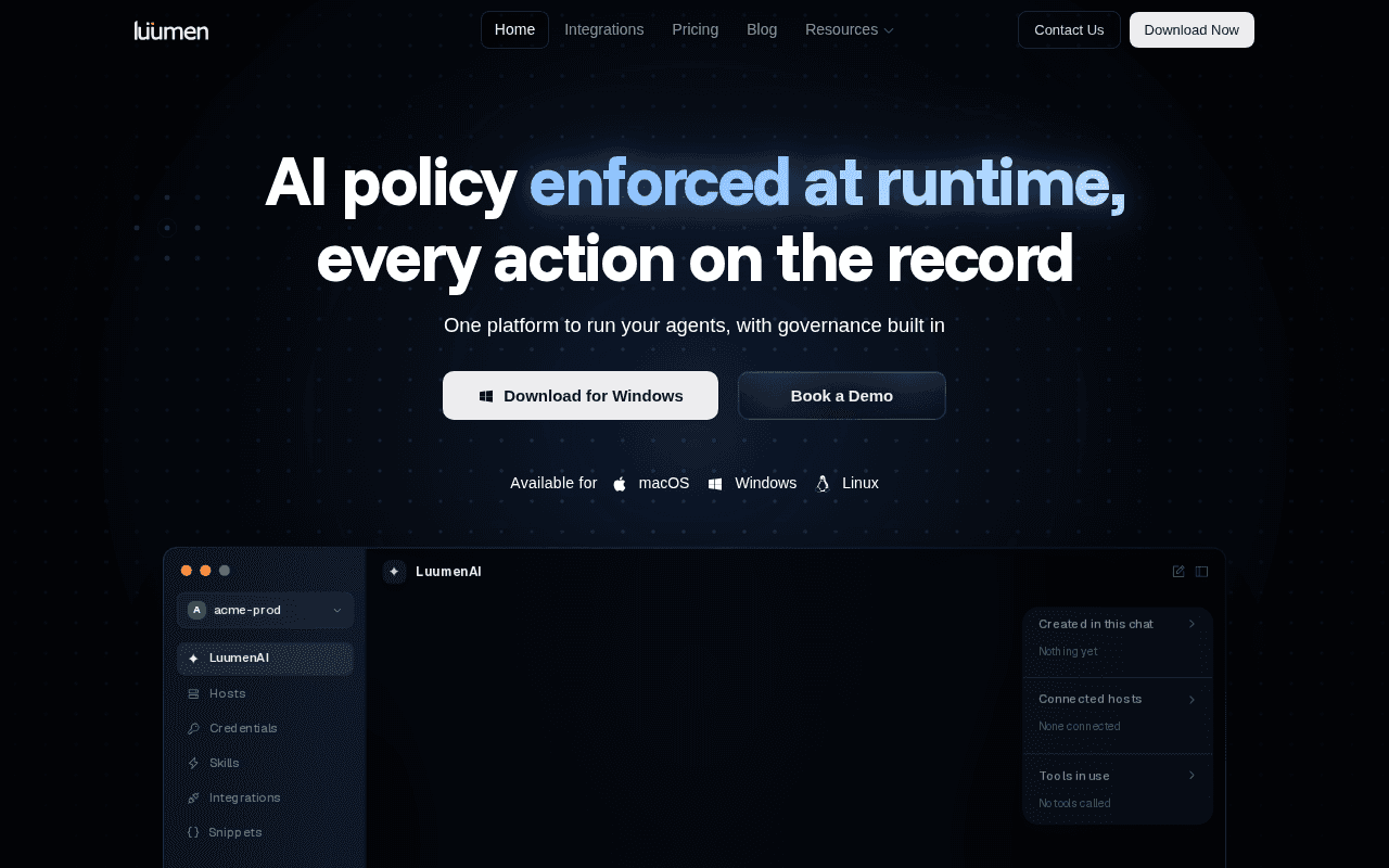 Screenshot of luumen.ai