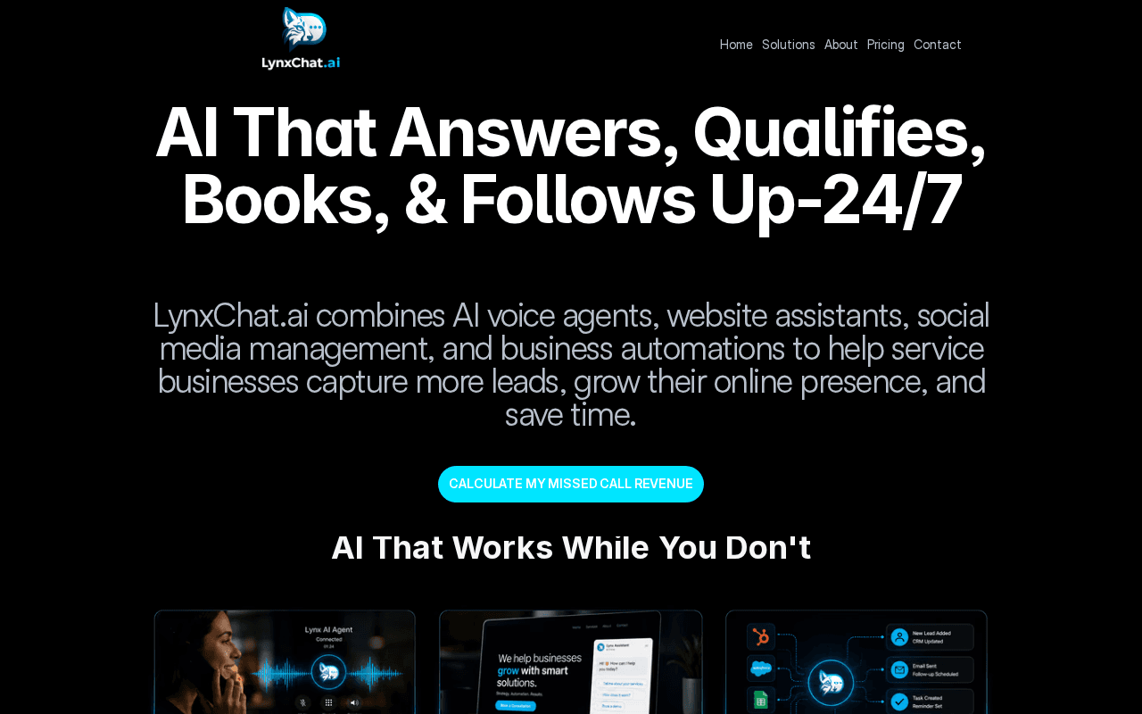 Screenshot of lynxchat.ai