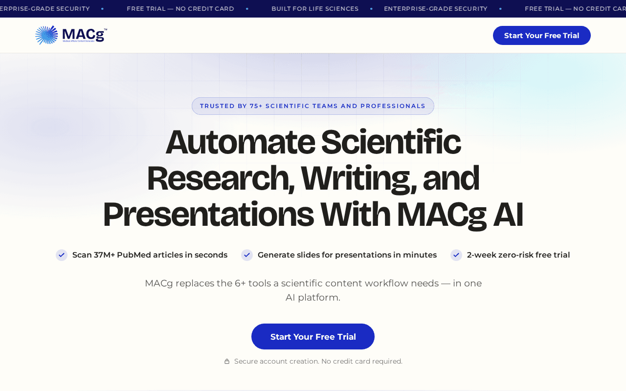 Screenshot of macg.ai