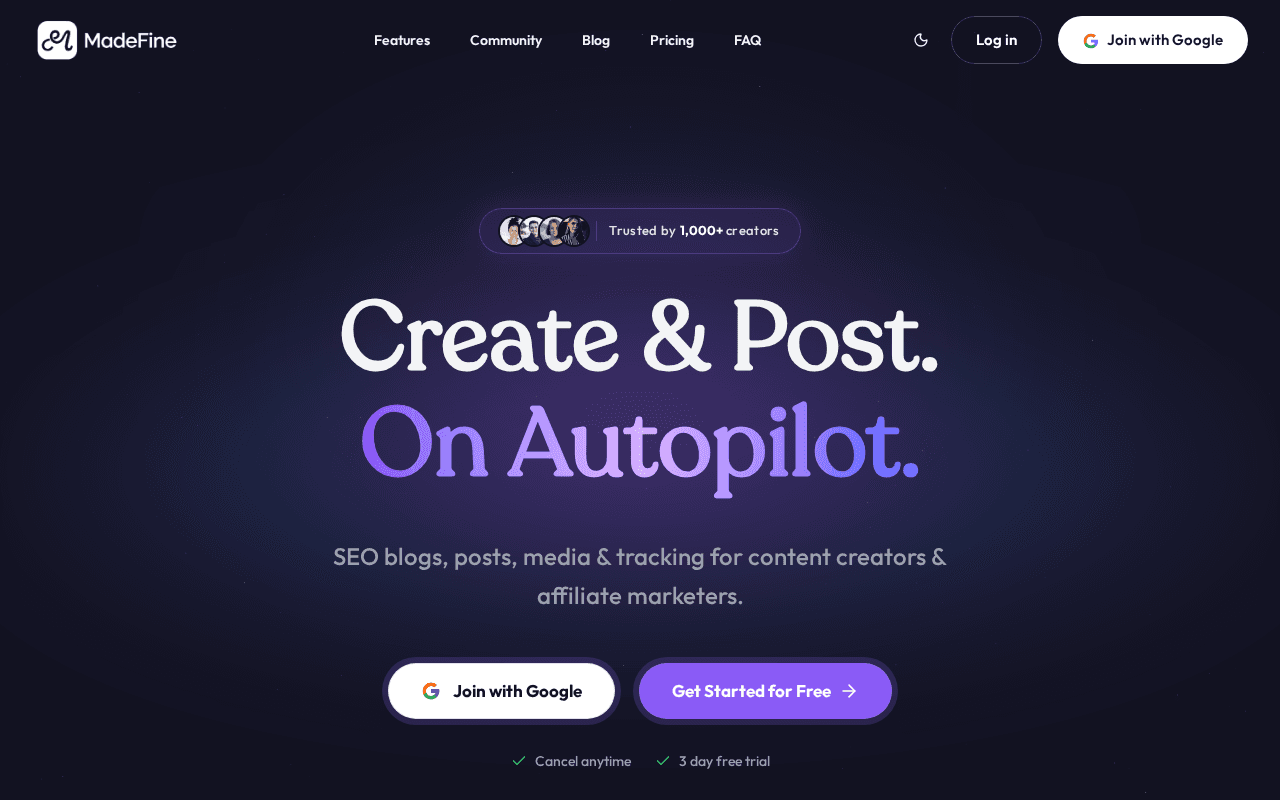 Screenshot of madefine.ai